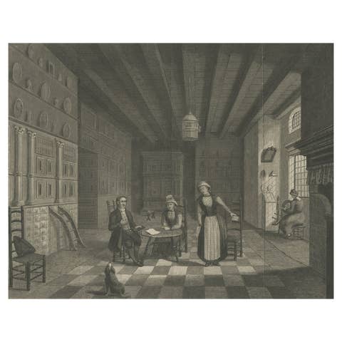 Antique Engraving of a Residence in Hindelopen, Friesland, The Netherlands, 1848