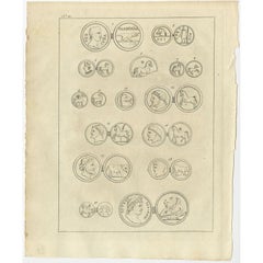 Antique Engraving of Ancient Coins, 1773