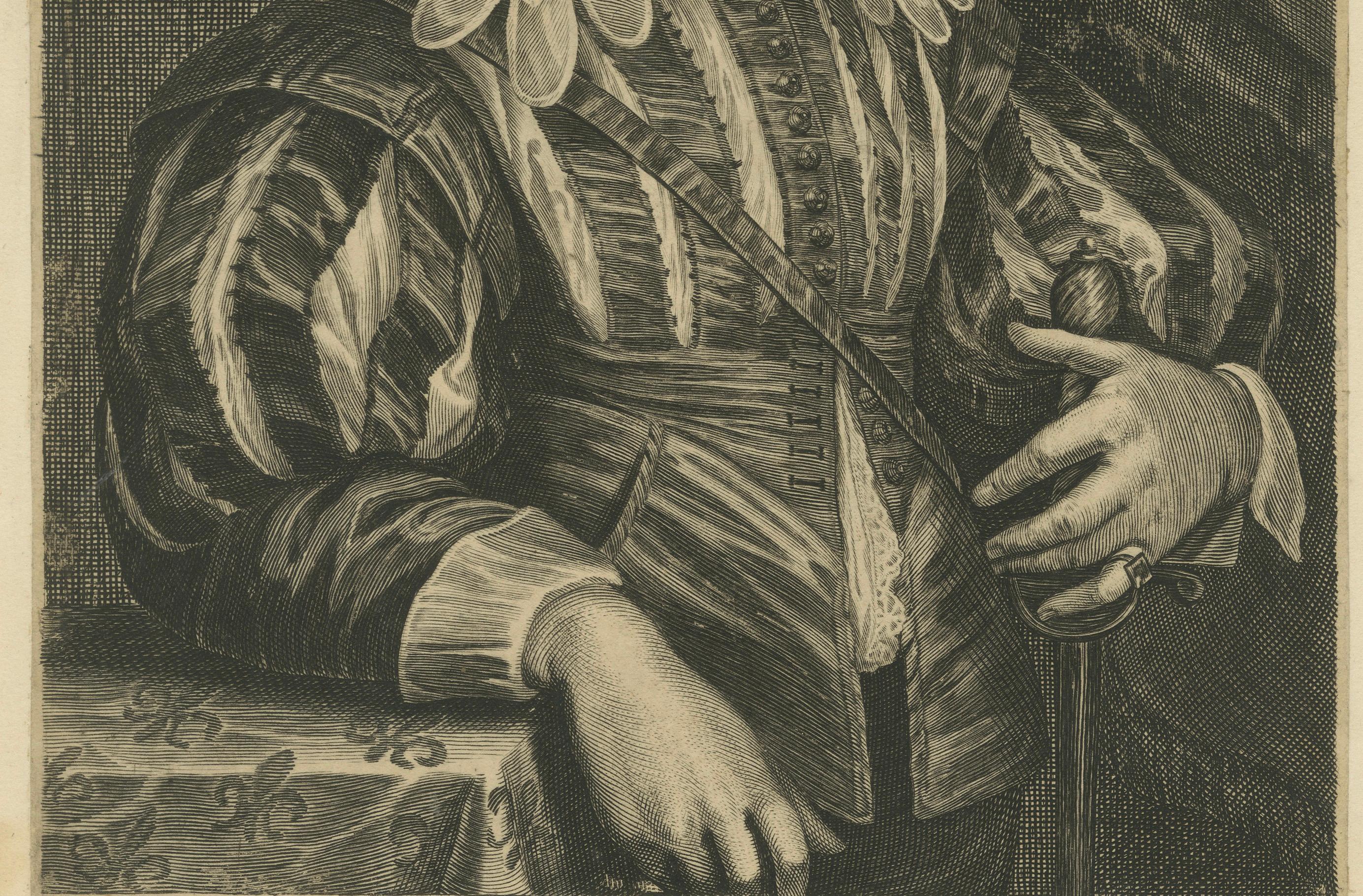 Antiker Kupferstich von Antoine de Bourbon, Graf von Moret, von Pierre Lombart, 1640 im Zustand „Gut“ im Angebot in Langweer, NL