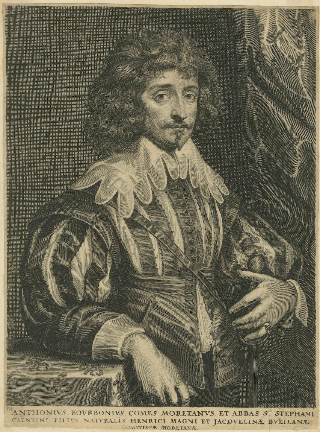 Antiker Kupferstich von Antoine de Bourbon, Graf von Moret, von Pierre Lombart, 1640 im Angebot 1