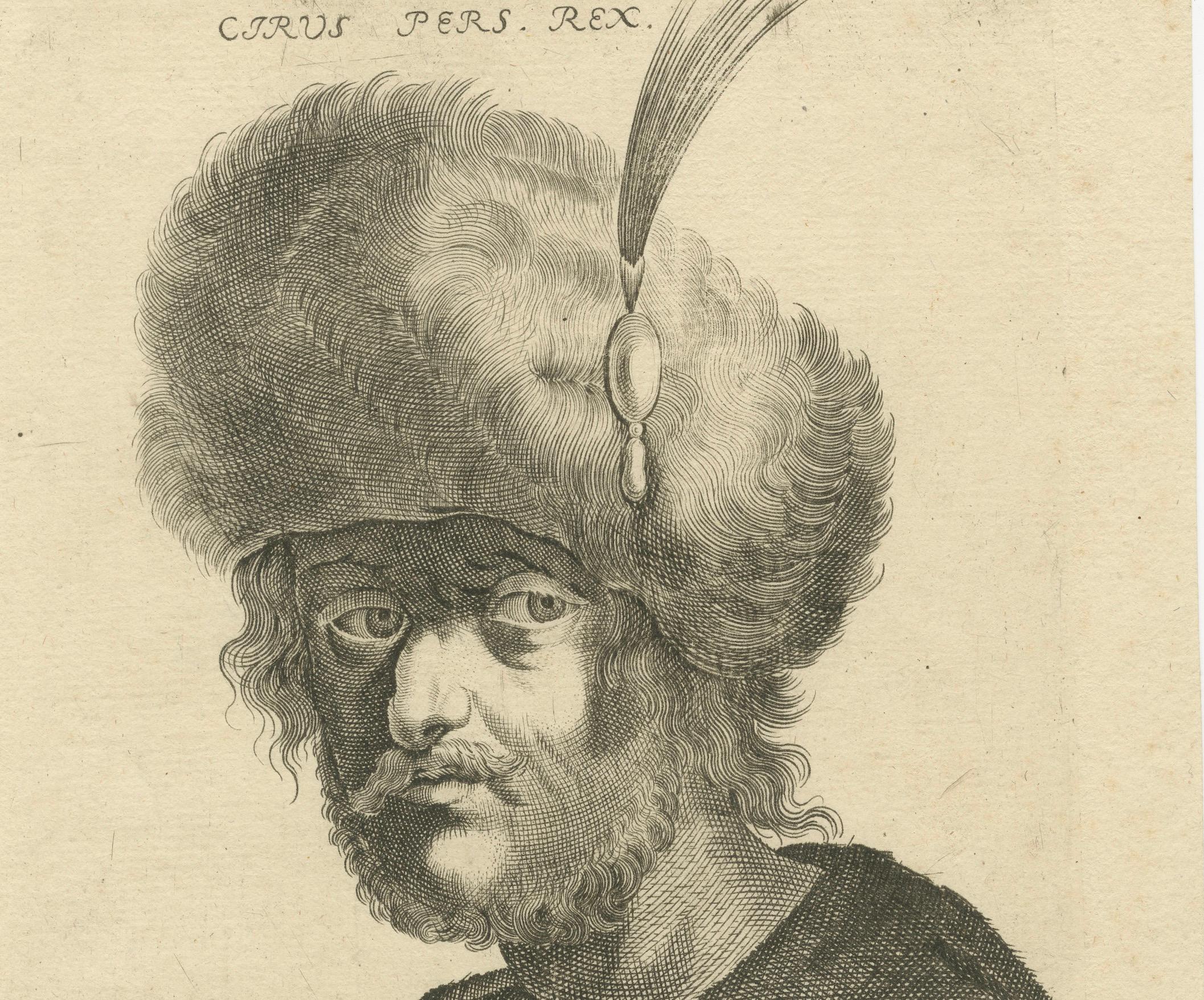 Antiker Stich von Cyrus dem Großen, König von Persien, Remondini, um 1750 (Italienisch) im Angebot