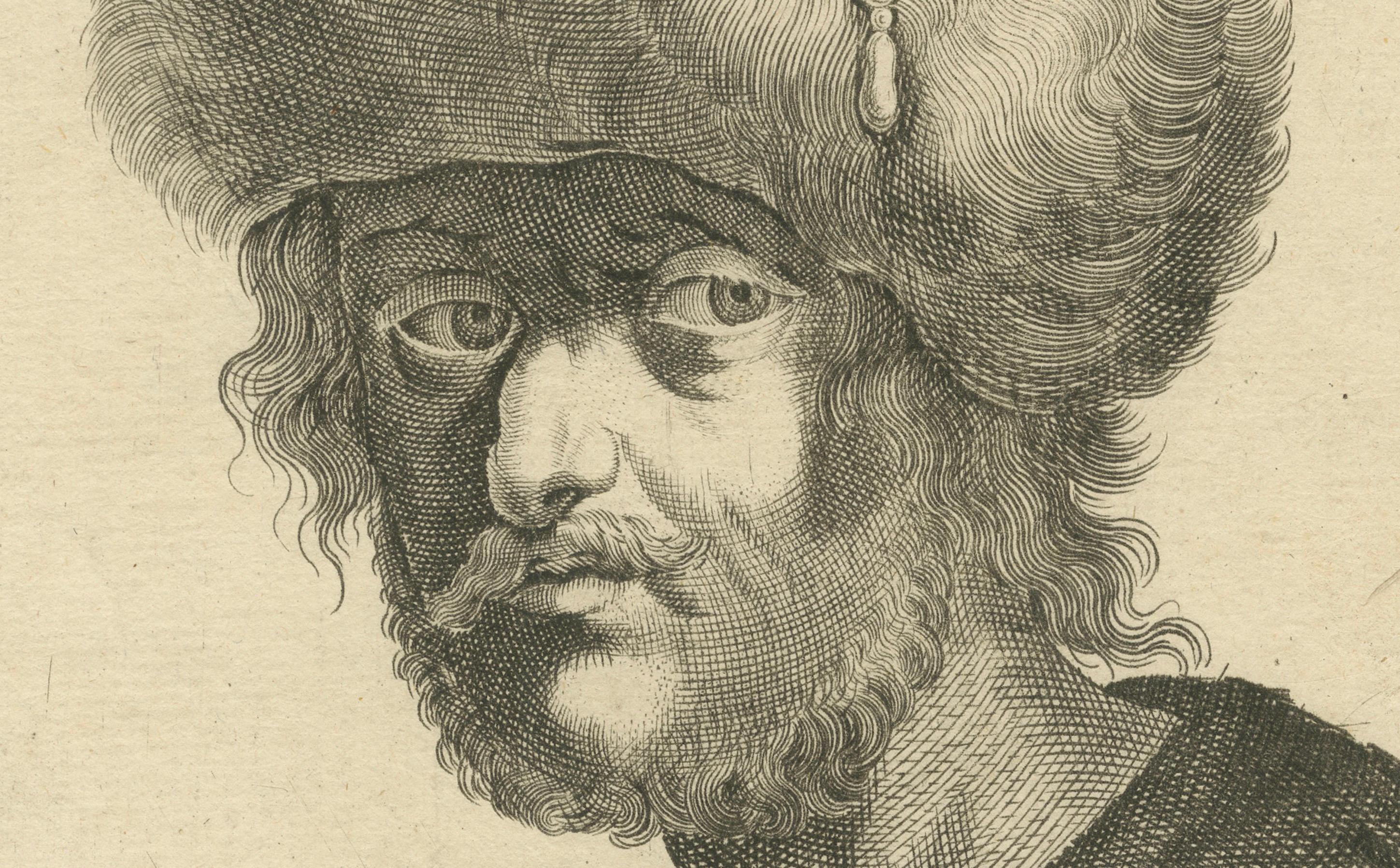Antiker Stich von Cyrus dem Großen, König von Persien, Remondini, um 1750 im Zustand „Gut“ im Angebot in Langweer, NL