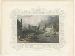 Antique engraving of Datchet Bridge on the Thames, Tombleson, c.1832–1834