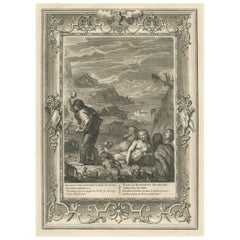 Antike Gravur des Deucalions und der Pyrrha von Phthia, Thessalien, Griechenland, 1733