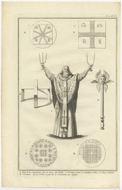 Antique Engraving of Greek Religious Ceremonies, ca.1730