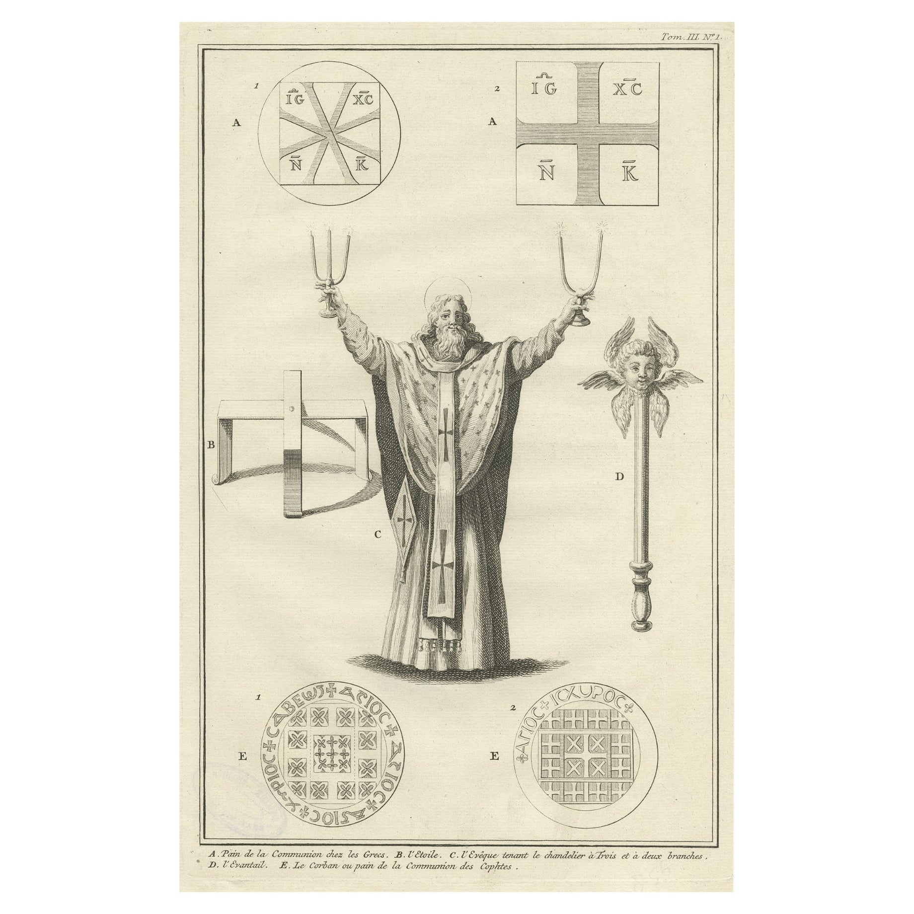 Antique Engraving of Greek Religious Ceremonies, ca.1730