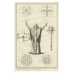 Antique Engraving of Greek Religious Ceremonies, ca.1730