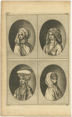 Antique Engraving of Greek Woman 'Greece' from the Islands Near Smyrna, 1700