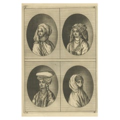 Antique Engraving of Greek Woman 'Greece' from the Islands Near Smyrna, 1700