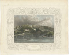 Antique engraving of Hedsor on the Thames, Lord Boston’s estate, Tombleson, 1832