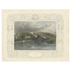 Antiker Stich von Hedsor an der Themse, Anwesen von Lord Boston, Tombleson, 1832