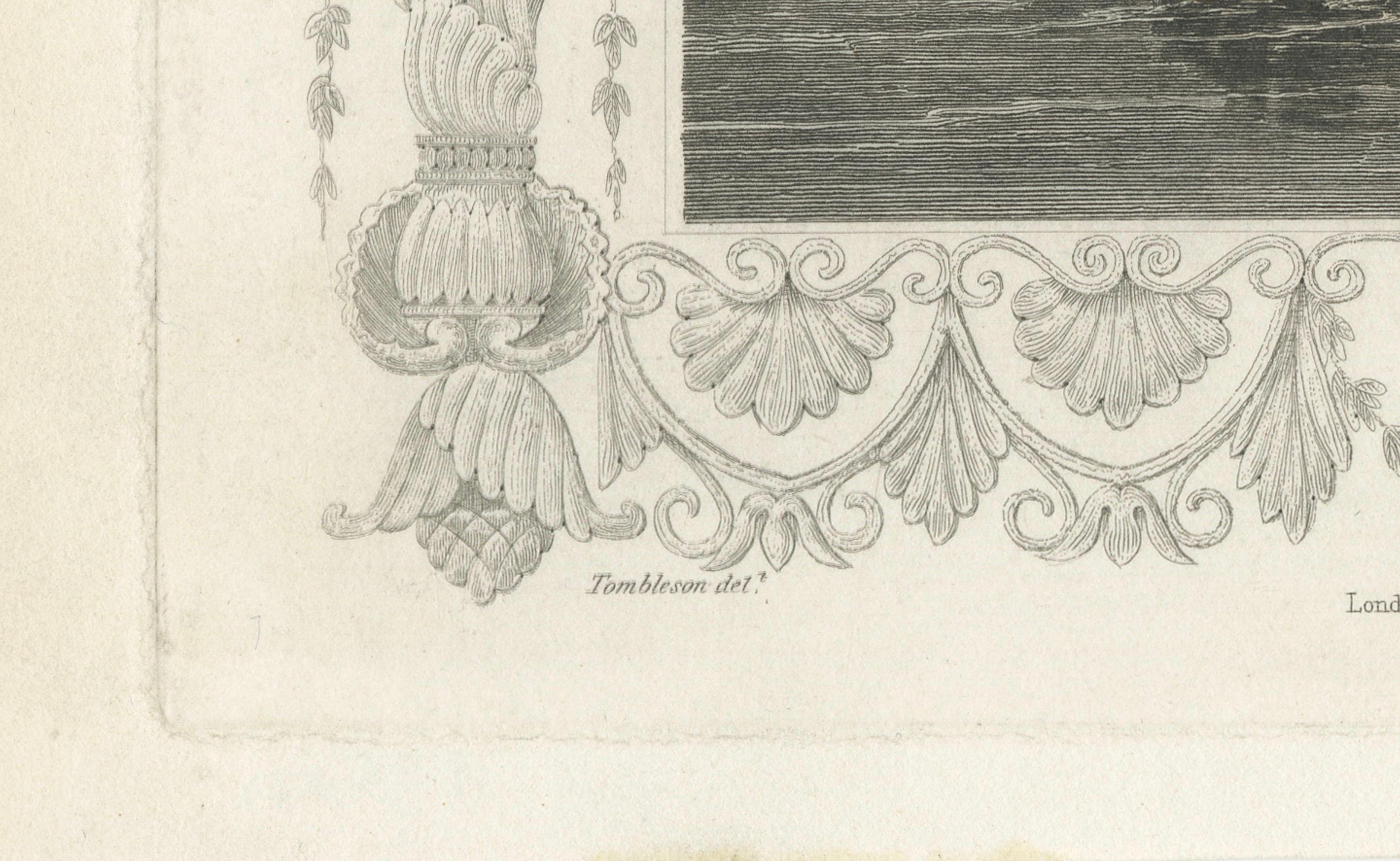 Antiker Kupferstich von Henley-on-Thames mit Brücke und Kirche, Tombleson, ca.1832 (Papier) im Angebot