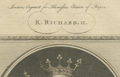 Antiker Kupferstich von König Richard II - veröffentlicht in London, 1785