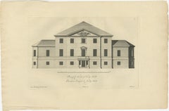 Antique Engraving of Kirby Hall Near Gretton, Northamptonshire, England c.1770