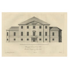 Antike Gravur von Kirby Hall in der Nähe von Gretton, Northamptonshire, England, um 1770