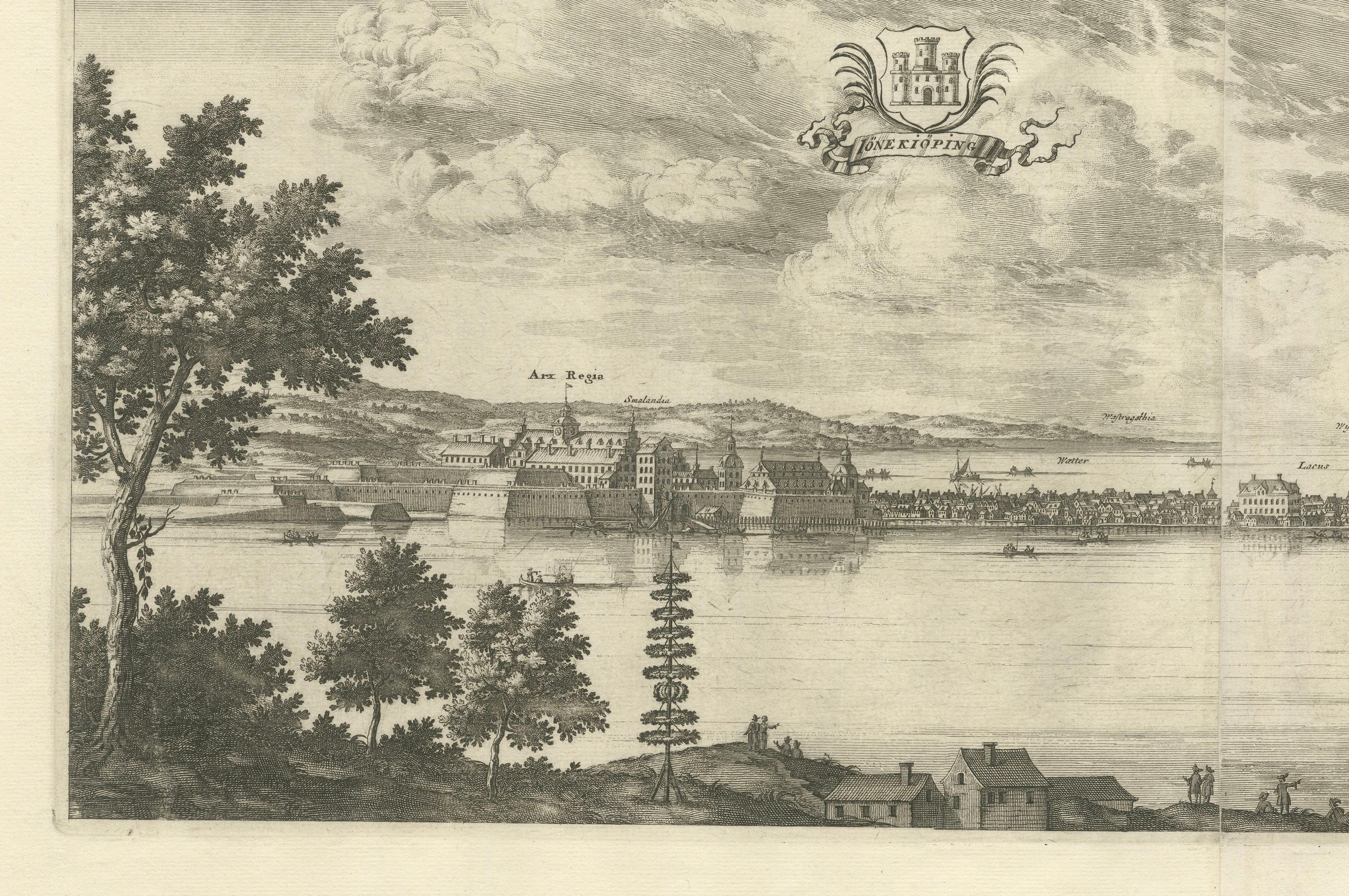 Incisione antica di Königsberg da *Suecia Antiqua et Hodierna*, 1690 ca.

Incisione originale del XVII secolo tratta dalla celebre opera Suecia Antiqua et Hodierna, diretta dall'ingegnere militare e statista svedese Erik Dahlbergh (1625-1703).
