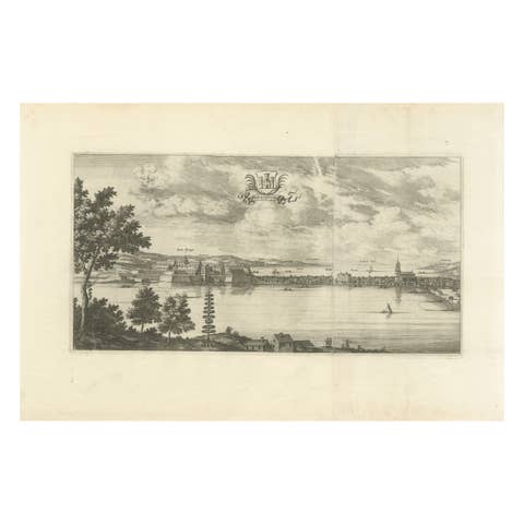 Antique Engraving of Königsberg from Suecia Antiqua et Hodierna, c.1690