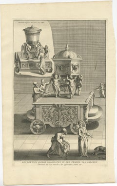 Antique Engraving of One of the Ten Brass Lavers in Solomon's Temple, 1725