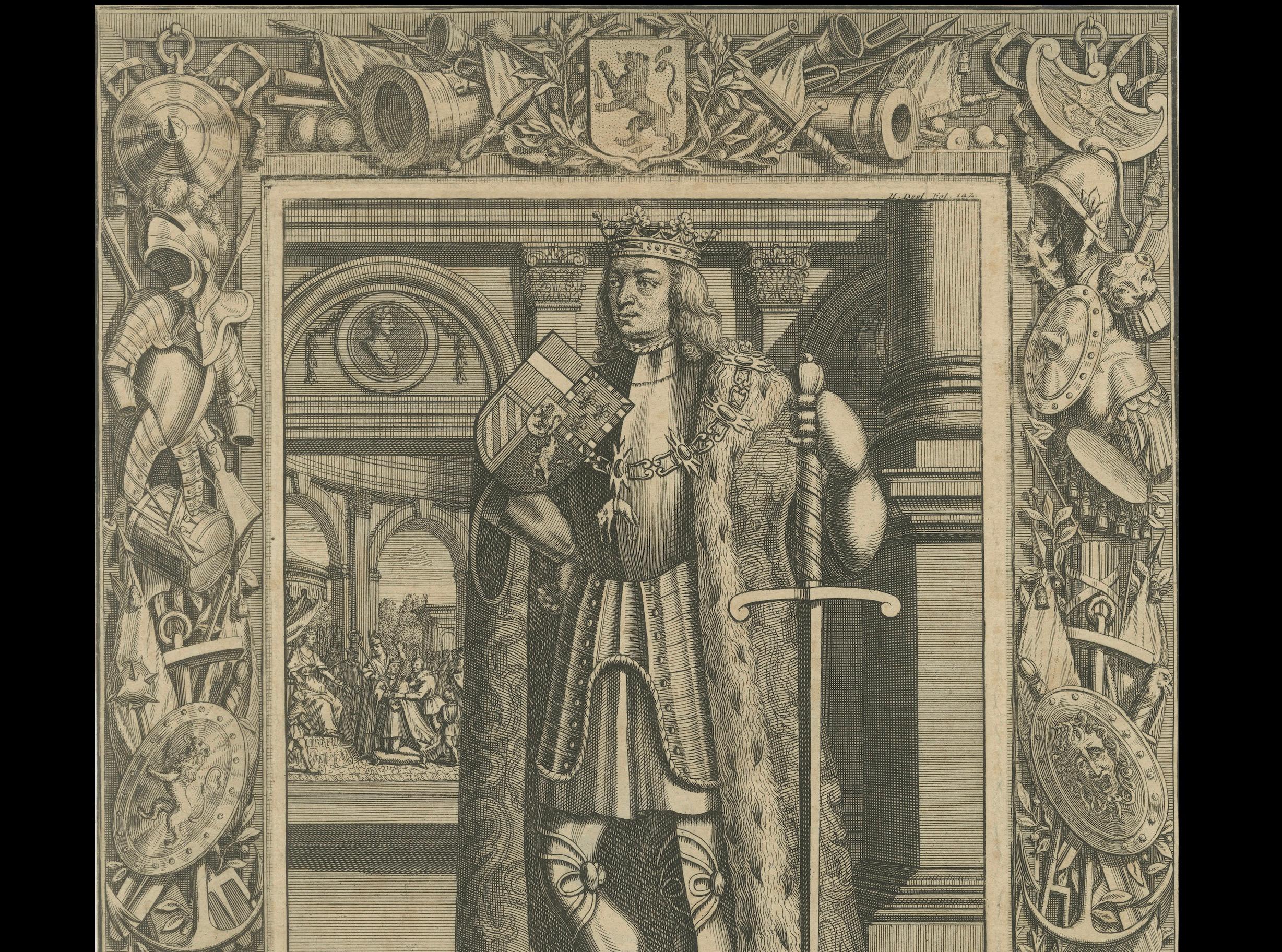 Antiker Kupferstich von Philipp I. von Kastilien, 