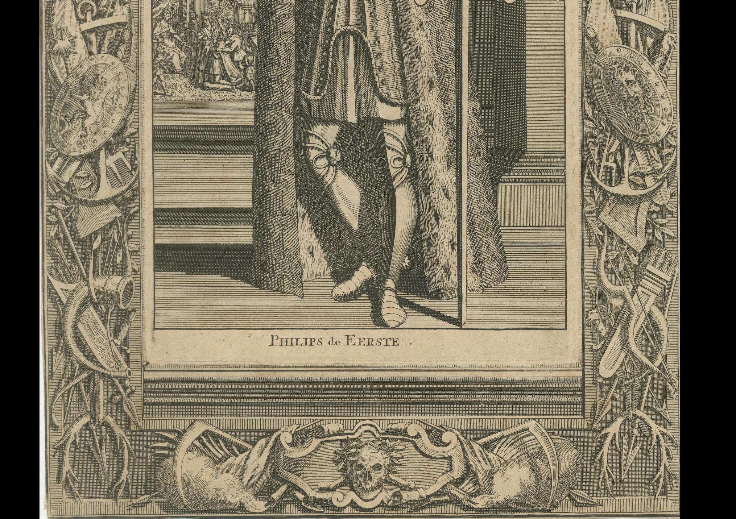 Antiker Kupferstich von Philipp I. von Kastilien, 