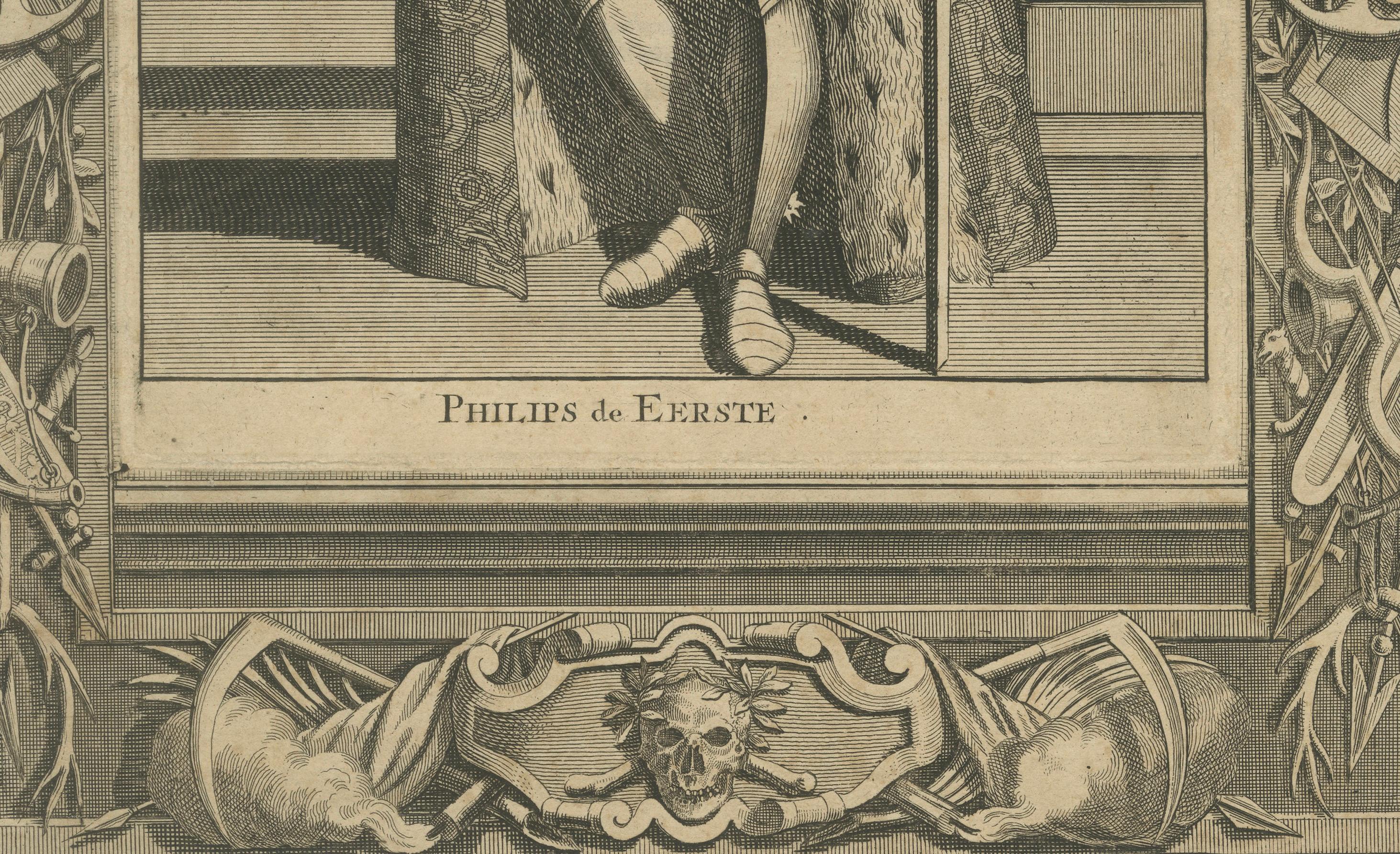 Antiker Kupferstich von Philipp I. von Kastilien, 