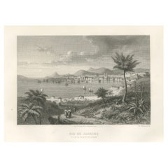 Antique Engraving of Rio de Janeiro – View of the City and Bay, c.1867