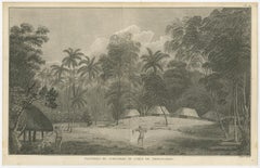 Antique Engraving of the Cemetery of Tongatapu, Friendly Islands, 1785