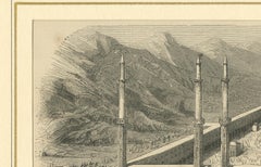 Antique Engraving of The Great Mosque of Mecca with Kaaba, c. 1850s
