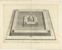 Antique Engraving of the Temple of Solomon in Jerusalem, Israel, 1725