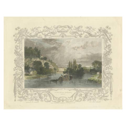 Antique engraving of the Thames near Hurley, Berkshire, Tombleson, c.1832–1834