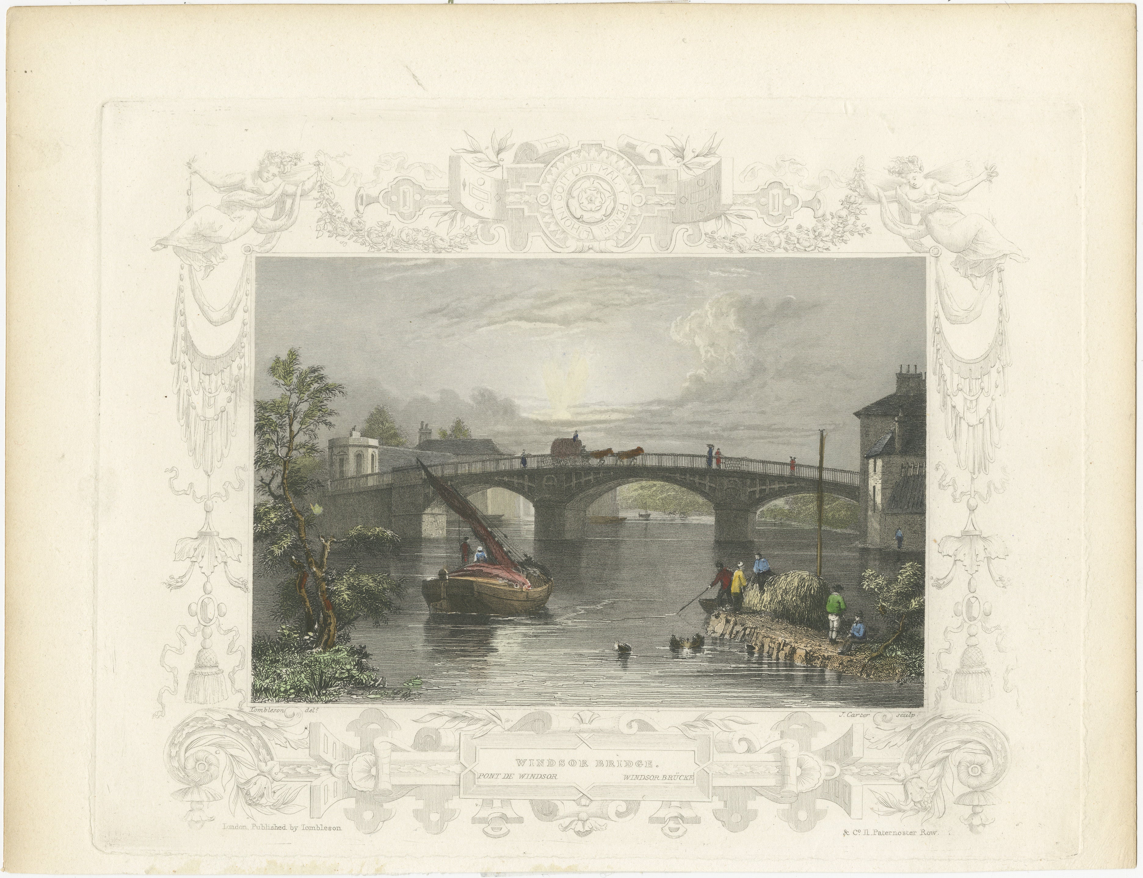Gravure ancienne du pont de Windsor sur la Tamise, Tombleson, C.1832-1834

Cette gravure ancienne détaillée représente le vieux pont de Windsor, un pont à trois arches sur la Tamise reliant Windsor, dans le Berkshire, à Eton, dans le