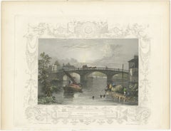 Antique engraving of Windsor Bridge on the Thames, Tombleson, c.1832–1834