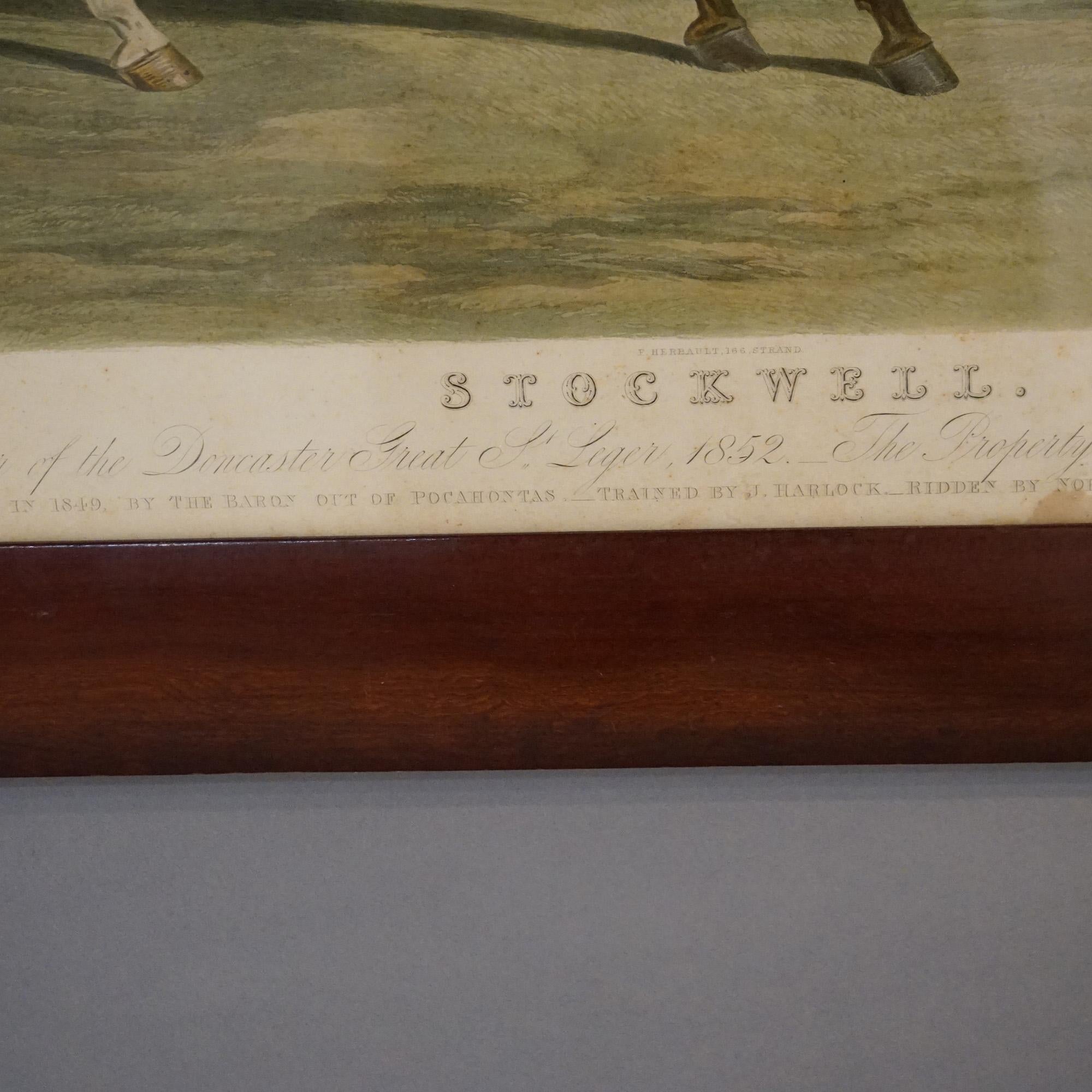 Antique Engraving “Stockwell” J. Harris, Painted by Harry Hall For Sale 1