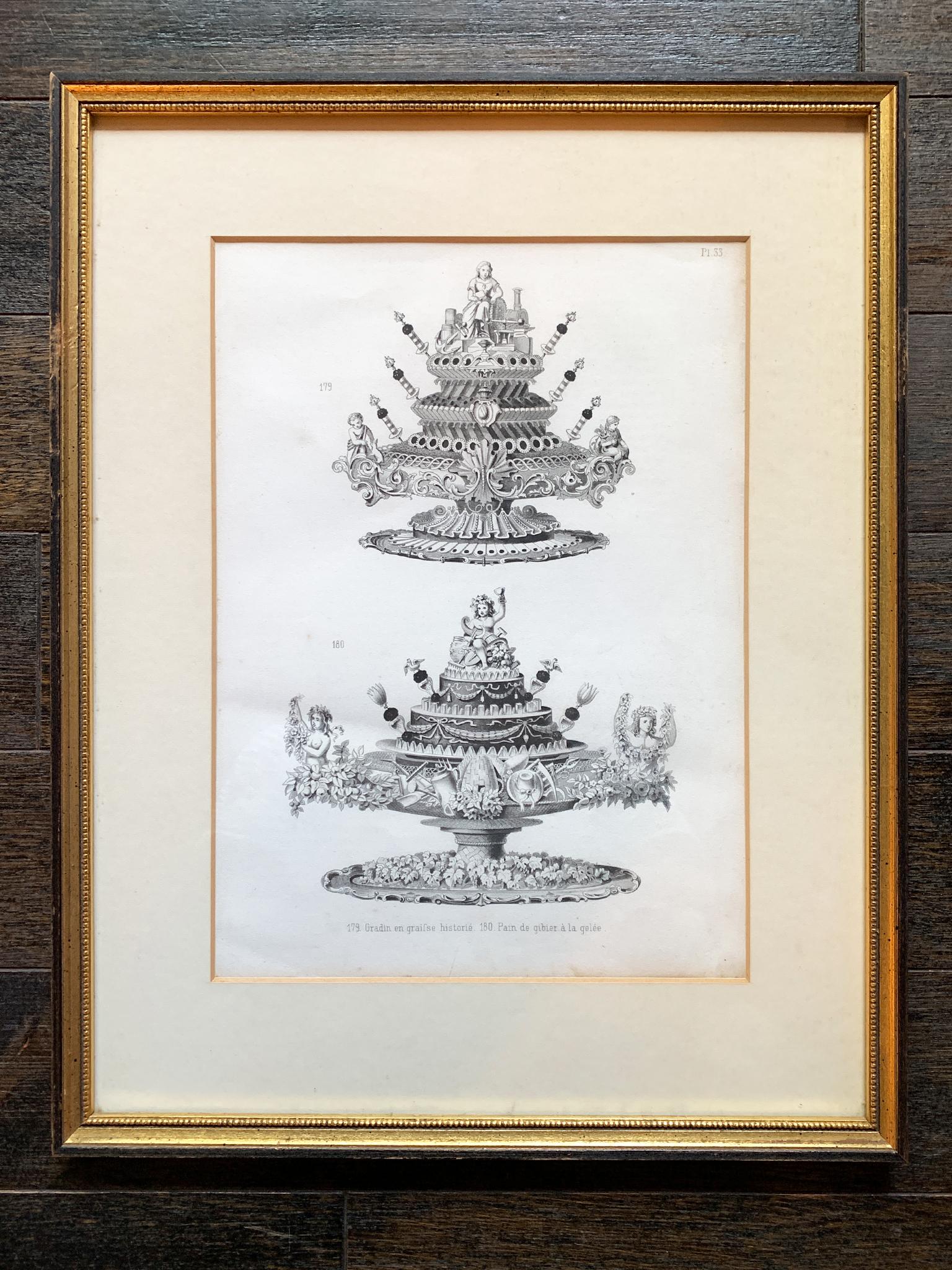 Antique Engravings From La Cuisine Classique, a Set of 4 In Good Condition For Sale In New York, NY