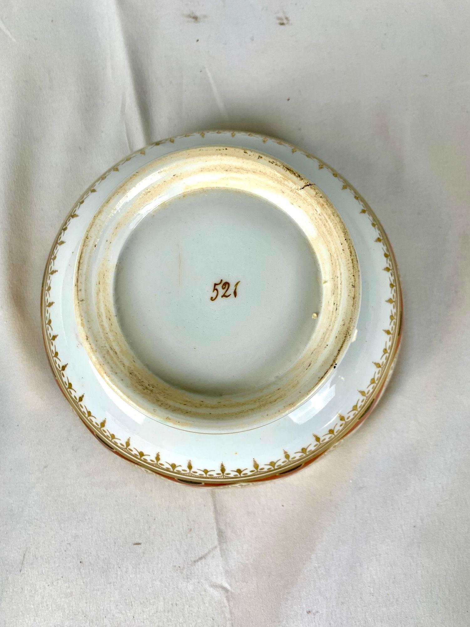 Antike Enlish-Porzellanschale mit neoklassizistischer Dekoration, um 1820 im Angebot 1
