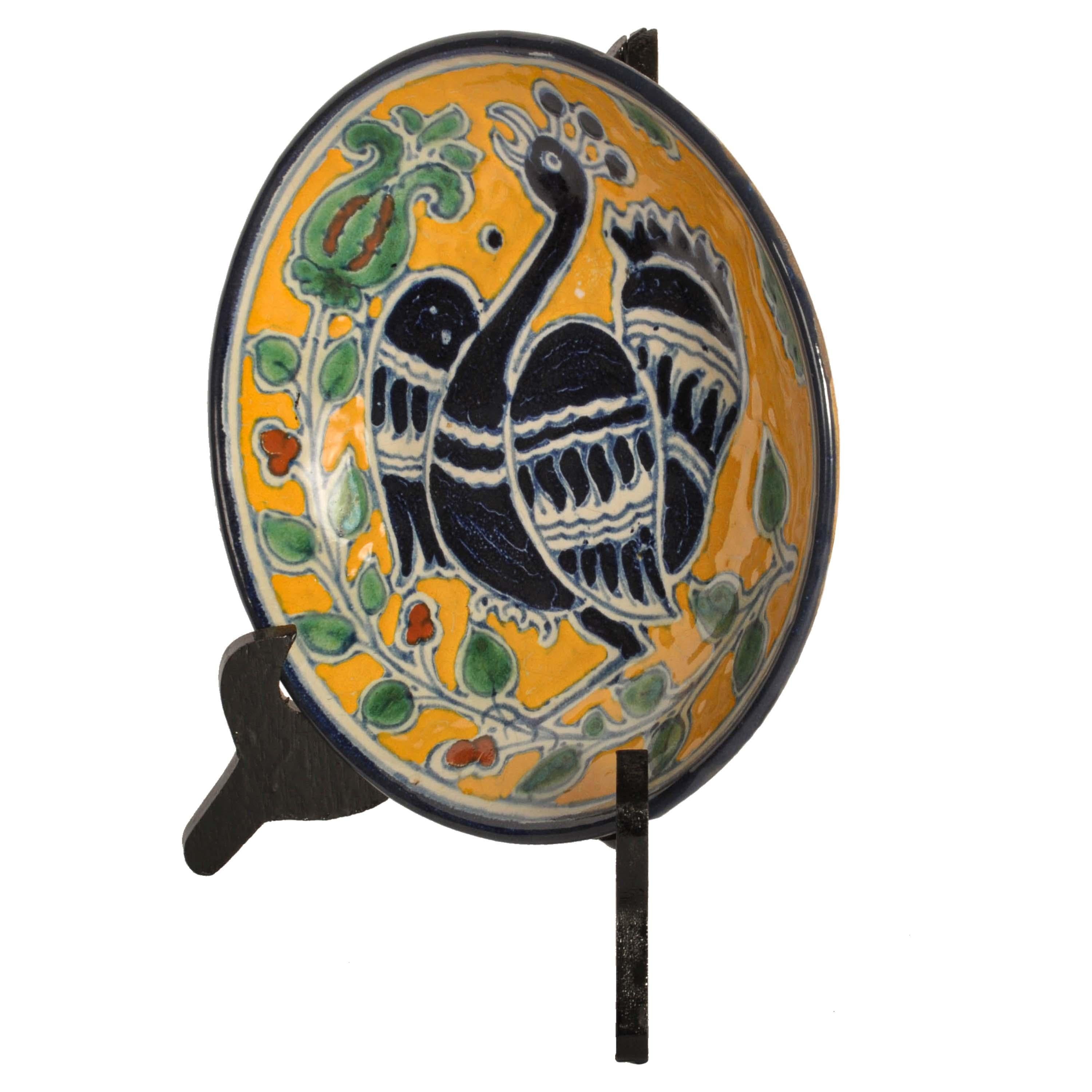 Early 20th Century Antique Enrique Ventosa Talavera Poblano Tin-Glazed Pottery Charger Mexico 1910