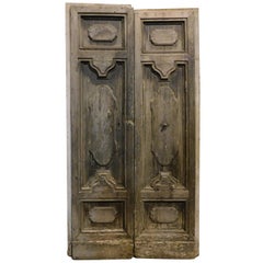 Used Entrance Door, in Carved Brown Chestnut, to Restored, 1700, Italy