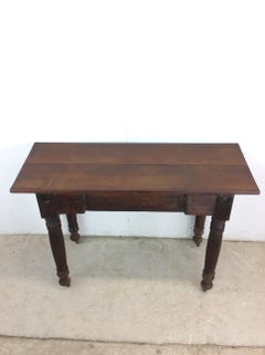 Antique Entryway Sofa Console Table with Solid Wood Top