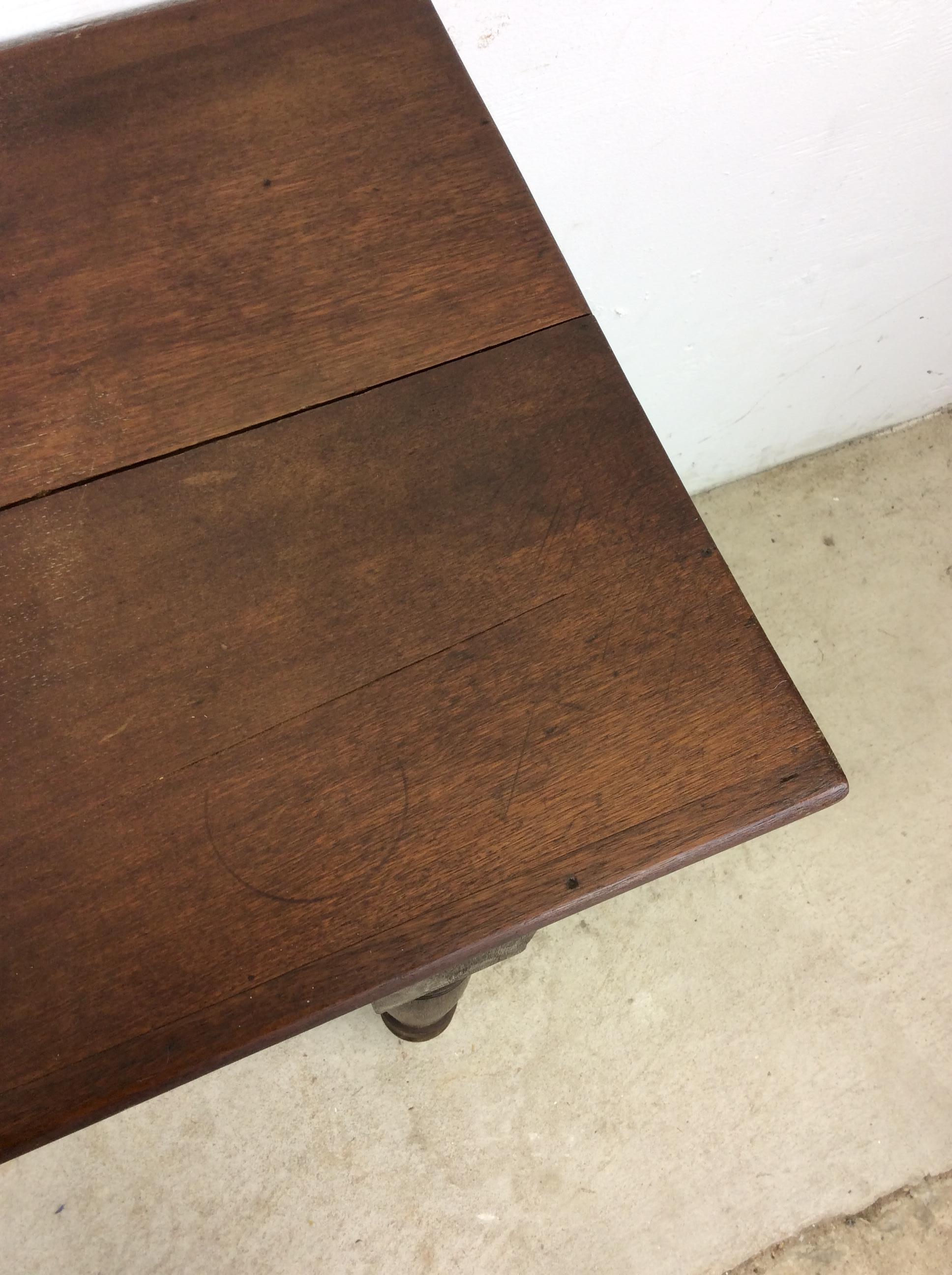 Classique américain Table console antique pour canapé d'entrée avec plateau en bois massif en vente
