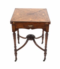 Antique Envelope Table Edwardian Games Inlay, 1910