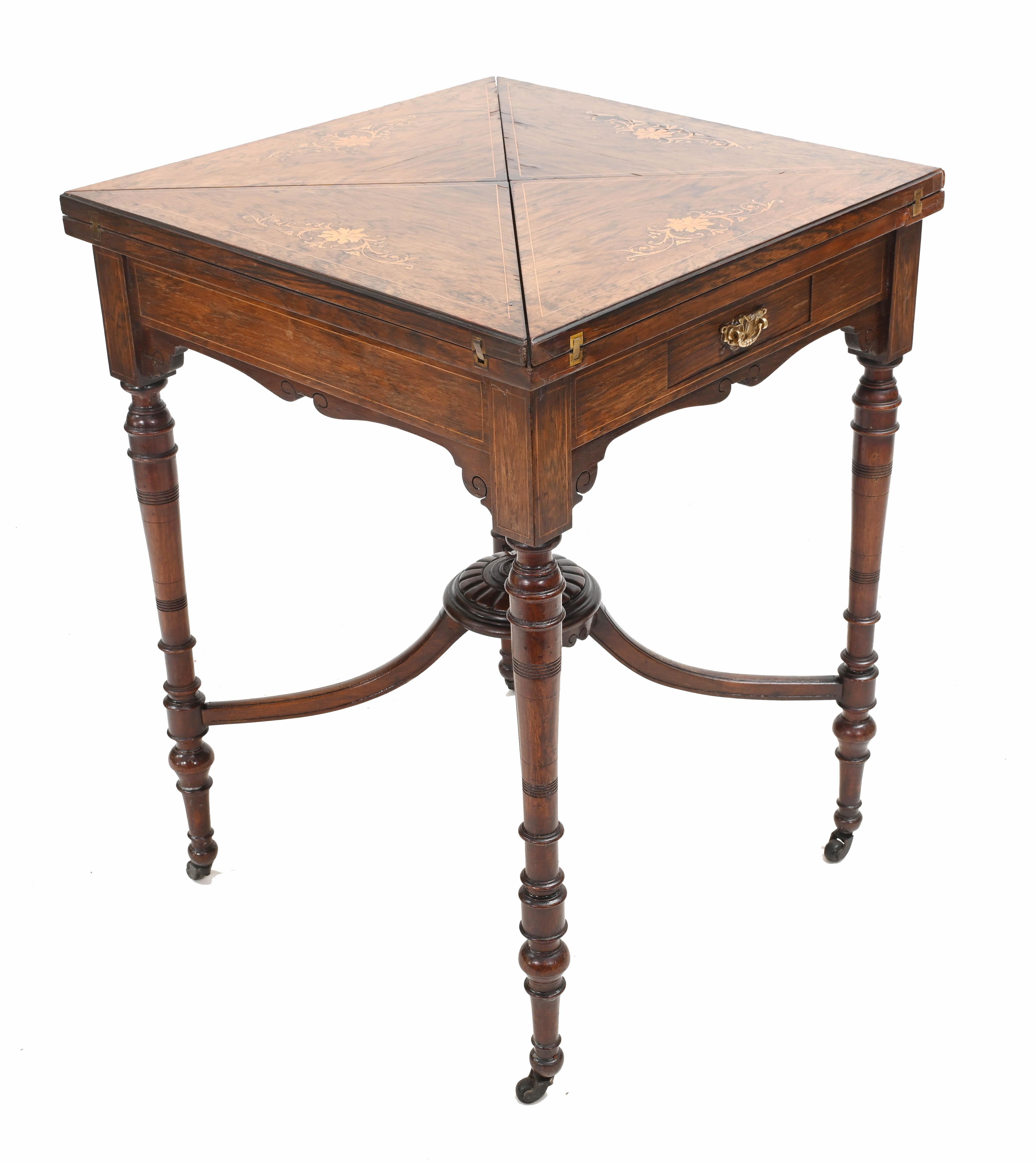 Antique Envelope Table Edwardian Games Inlay, 1910 For Sale at 1stDibs