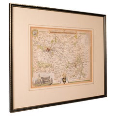 Antique Environs of Bath & Bristol Map, English, Framed Cartography, Victorian