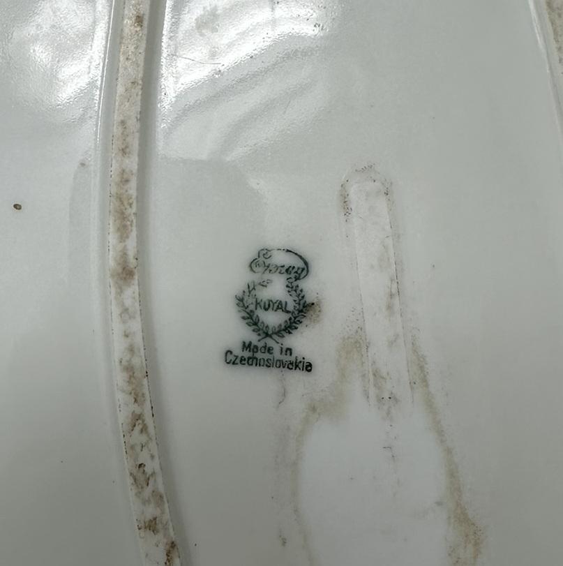 Antiguo Epiag Royal Checoslovaco Porcelana Gabinete Plato Bandeja Highland Ciervo en venta 3