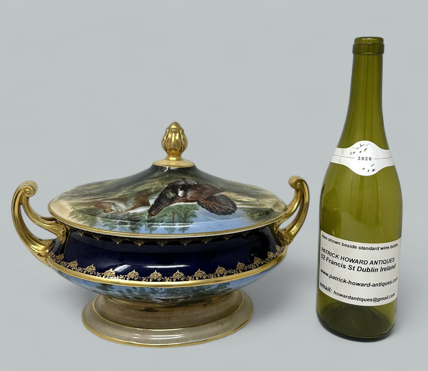 Antique centre de table de soupe Epiag Royal Czechoslovakian Porcelaine peinte à la main 5