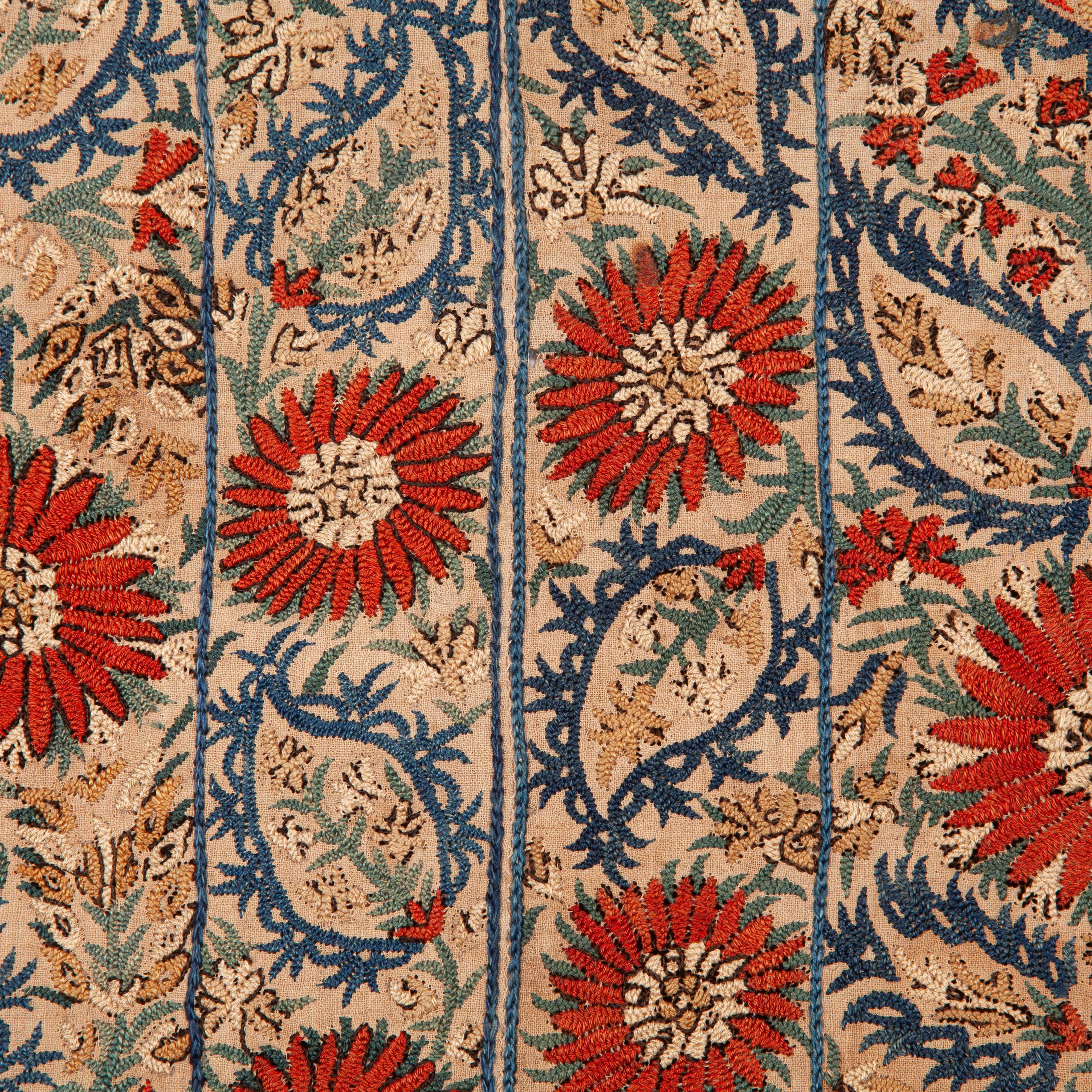 Suzani Antique Epirus Greek Embroidery Fragment, 18th Century or Earlier