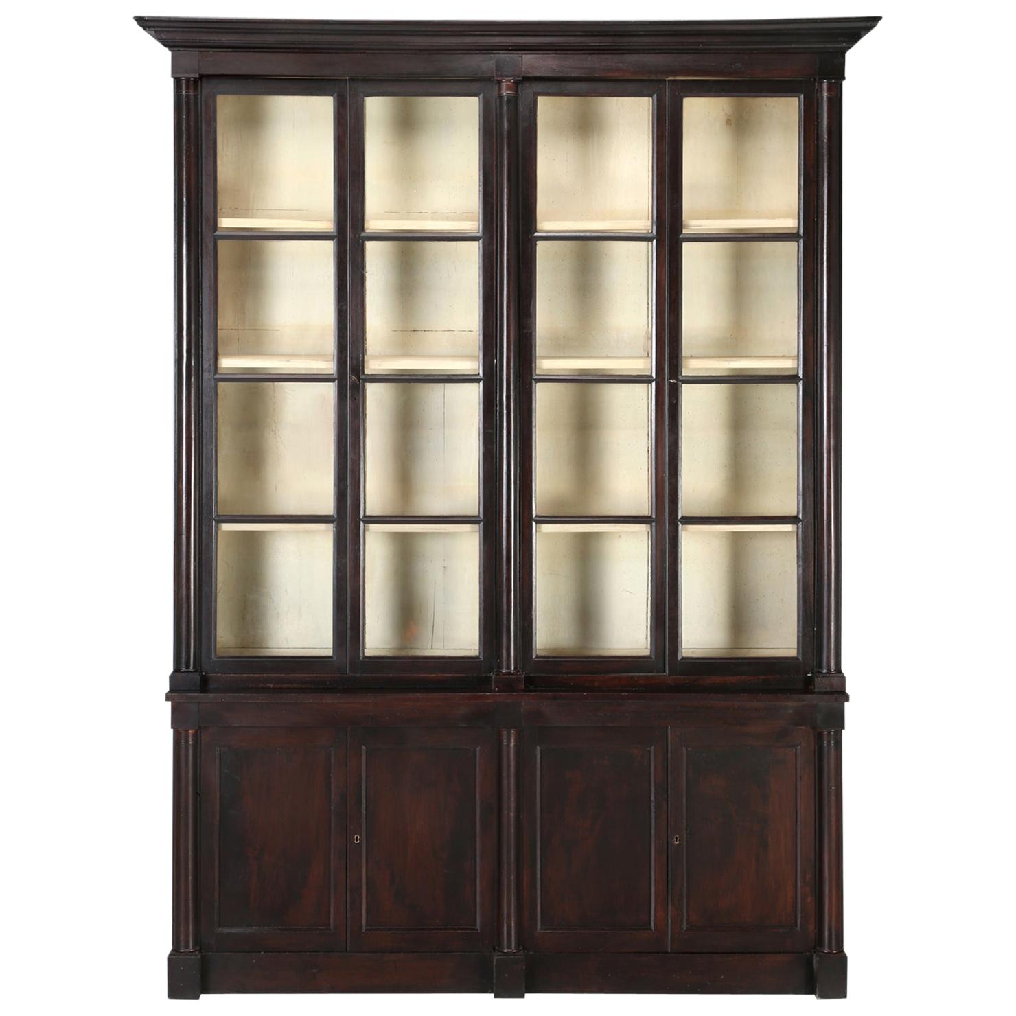 Antique Époque French Empire Bookcase or Bibliothèque Fully Restored, 1800-1829