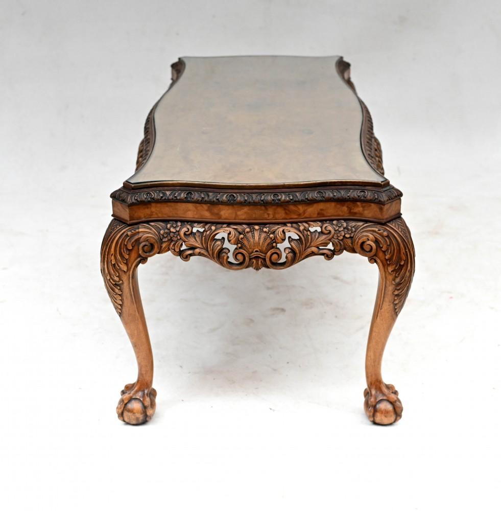 Antique Epstein Coffee Table Walnut Carved In Good Condition For Sale In Potters Bar, GB
