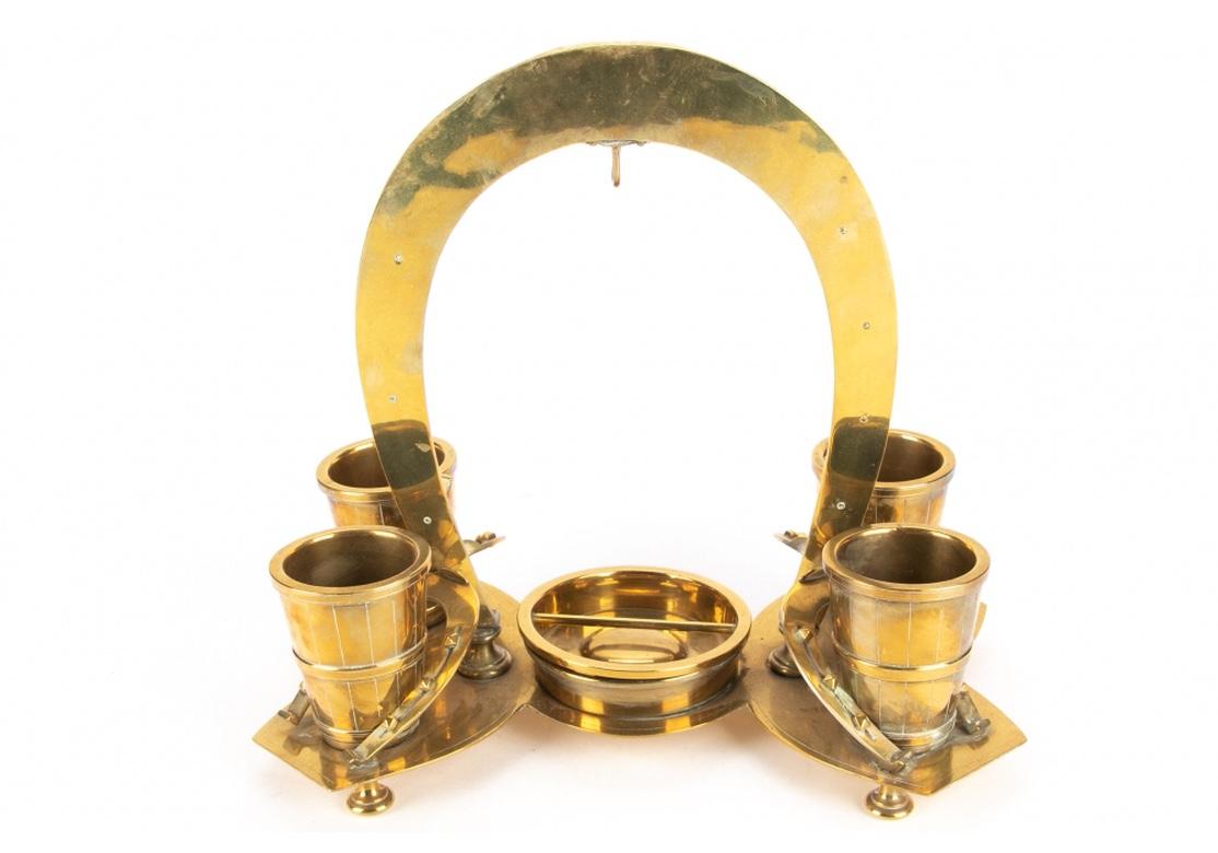 Edwardian Antique Equestrian Brass Dresser Valet/ Watch Display For Sale