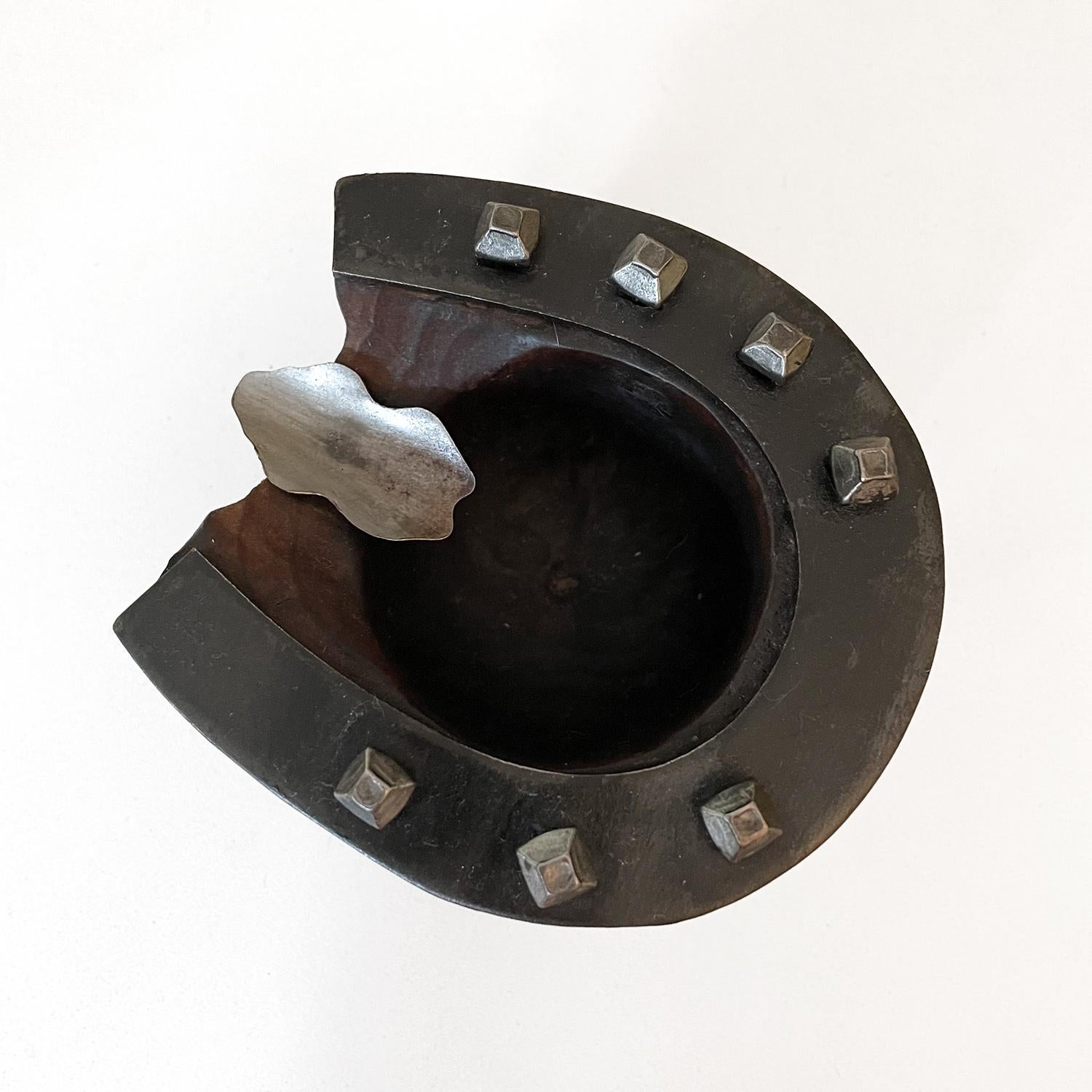 Iron Antique Equestrian Horseshoe Ashtray  For Sale