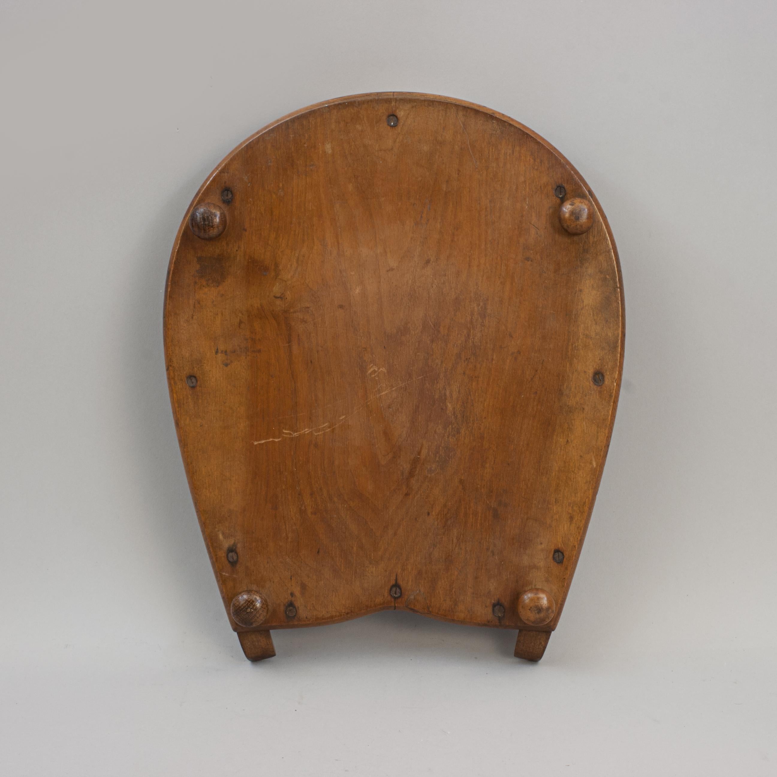 Walnut Antique Equestrian Horseshoe Tray For Sale